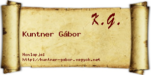 Kuntner Gábor névjegykártya